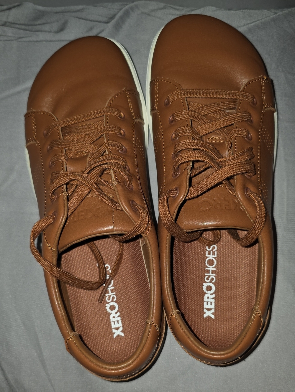 Xero Shoes Women’s Dillion Leather Minimalist Sneaker — Chestnut Brown